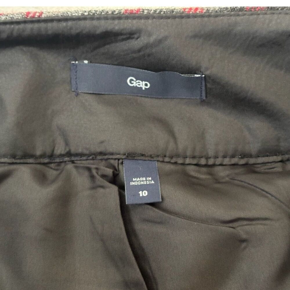 Gap Vintage Plaid Wool Blend Mini Skirt Red & Grey Size10 Preppy Y2K Holiday - Picture 4 of 8